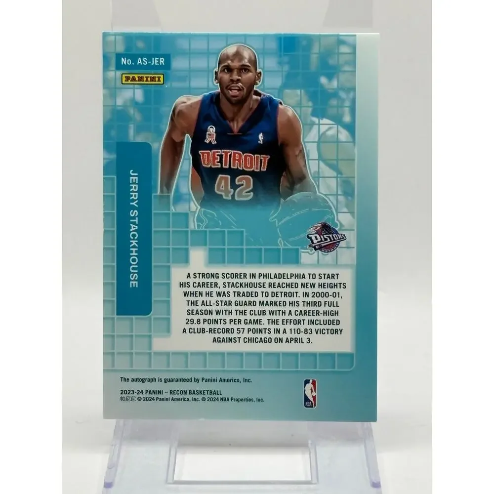 2023-24 Panini Recon Jerry Stackhouse Archetype Auto 21/75 SP Detroit Pistons